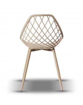 LUGO stoel beige - modern, opengewerkt, voor keuken / tuin / café