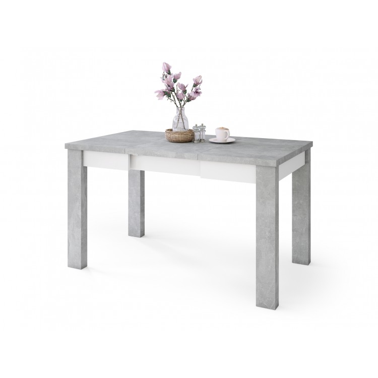 FONTE Svetlý Betón Ateliér / Biely Mat - KLASICKÝ STÔL DO KUCHYNE/OBÝVACEJ IZBY 85x75 ROZKLADANÝ DO 130 cm! FONTE Svetlý Betón Ateliér / Biely Mat - KLASICKÝ STÔL DO KUCHYNE/OBÝVACEJ IZBY 85x75 ROZKLADANÝ DO 130 cm!