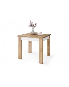 FONTE Wotan Eik / Wit Mat - KLASSIEKE KEUKEN- /WOONKAMERTAFEL TAFEL 85x75 UITKLAAPBAAR TOT 130 cm!