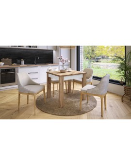 FONTE Wotan Eik / Wit Mat - KLASSIEKE KEUKEN- /WOONKAMERTAFEL TAFEL 85x75 UITKLAAPBAAR TOT 130 cm!