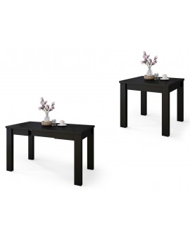 FONTE Zwart mat -KLASSIEKE KEUKEN- /WOONKAMERTAFEL 85x75 UITKLAPBAAR TOT 130 cm!