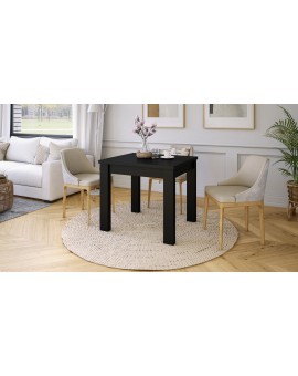 FONTE Zwart mat -KLASSIEKE KEUKEN- /WOONKAMERTAFEL 85x75 UITKLAPBAAR TOT 130 cm!