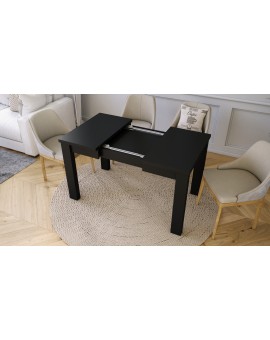 FONTE Zwart mat -KLASSIEKE KEUKEN- /WOONKAMERTAFEL 85x75 UITKLAPBAAR TOT 130 cm!