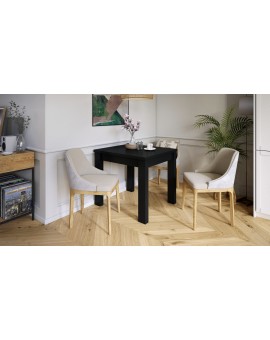 FONTE Zwart mat -KLASSIEKE KEUKEN- /WOONKAMERTAFEL 85x75 UITKLAPBAAR TOT 130 cm!