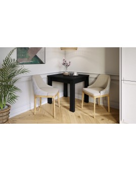 FONTE Zwart mat -KLASSIEKE KEUKEN- /WOONKAMERTAFEL 85x75 UITKLAPBAAR TOT 130 cm!