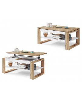 NUO votan eiken / wit, salontafel