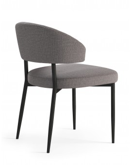 IRIS Lichtgrijsbruin, Taupe (stof Basel 34) - MODERNE GESTOFFEERDE STOEL VOOR WOONKAMER/EETKAMER LOFT