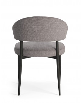 IRIS Lichtgrijsbruin, Taupe (stof Basel 34) - MODERNE GESTOFFEERDE STOEL VOOR WOONKAMER/EETKAMER LOFT