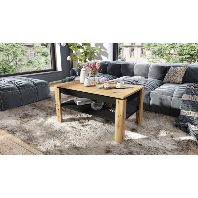 Salontafel Artisan Eiken 102 x 44,5 x 50 cm Bewerkt hout