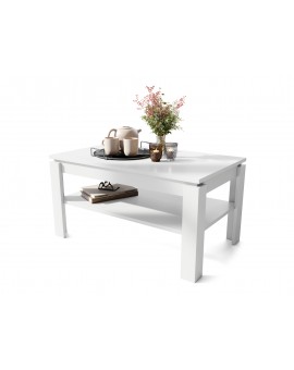 ASTI-R Wit mat - moderne salontafel met uitschuifbaar blad
