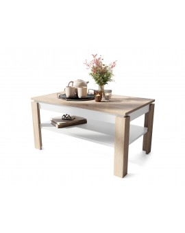 ASTI-R Sonoma eiken/wit mat - moderne salontafel met uitschuifbaar blad