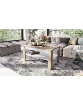 ASTI-R Sonoma eiken/wit mat - moderne salontafel met uitschuifbaar blad