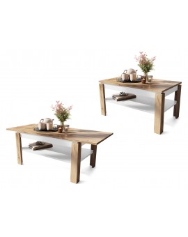 ASTI-R Wotan eiken/wit mat - moderne salontafel met uitschuifbaar blad