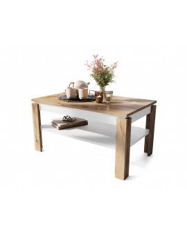 ASTI-R Wotan eiken/wit mat - moderne salontafel met uitschuifbaar blad