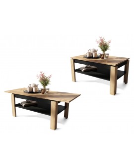 ASTI-R Eiken Craft Goud/zwart - moderne salontafel met uitschuifbaar blad