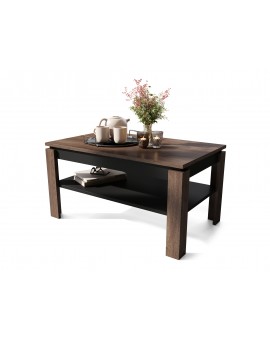 ASTI-R Eiken bruin/zwart - moderne salontafel met uitschuifbaar blad