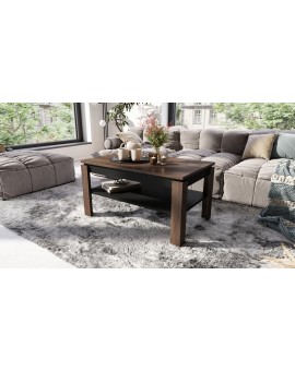 ASTI-R Eiken bruin/zwart - moderne salontafel met uitschuifbaar blad