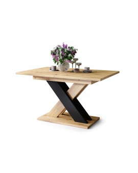 KARO Artisan eiken / zwart mat - MODERNE UITSCHUIFBARE TAFEL TOT 180 cm!
