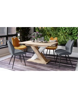 KARO Sonoma eiken /wit mat - MODERNE UITSCHUIFBARE TAFELTOT 180 cm!