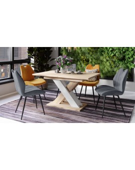 KARO Sonoma eiken /wit mat - MODERNE UITSCHUIFBARE TAFELTOT 180 cm!