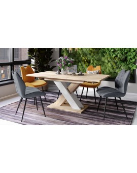 KARO Sonoma eiken /wit mat - MODERNE UITSCHUIFBARE TAFELTOT 180 cm!