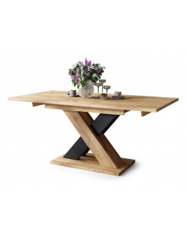 KARO Artisan eiken goud/zwart mat - MODERNE UITSCHUIFBARE TAFEL TOT 180 cm!