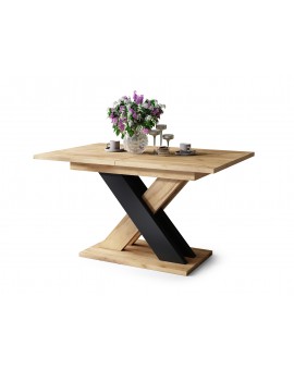 KARO Artisan eiken goud/zwart mat - MODERNE UITSCHUIFBARE TAFEL TOT 180 cm!