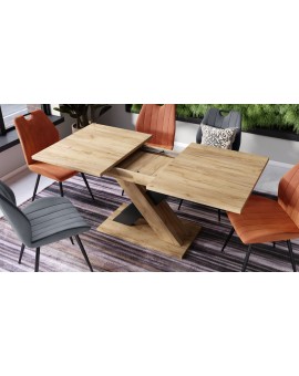 KARO Artisan eiken goud/zwart mat - MODERNE UITSCHUIFBARE TAFEL TOT 180 cm!