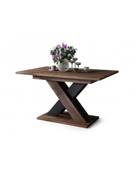 KARO Bruin eiken/zwart mat - MODERNE UITSCHUIFBARE TAFELOP 180 cm!