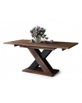 KARO Bruin eiken/zwart mat - MODERNE UITSCHUIFBARE TAFELOP 180 cm!