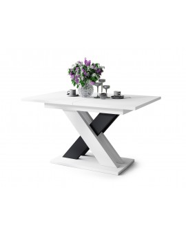 KARO Wit mat/zwart at - MODERNE UITSCHUIFBARE TAFEL TOT 180 cm!