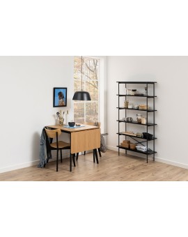 ROXY Natuurlijk eiken/onderstel zwart - OPKLAPBARE TAFEL VOOR KEUKEN/EETKAMER RETRO