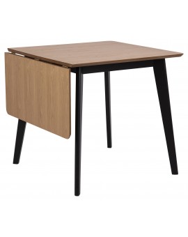 ROXY Natuurlijk eiken/onderstel zwart - OPKLAPBARE TAFEL VOOR KEUKEN/EETKAMER RETRO
