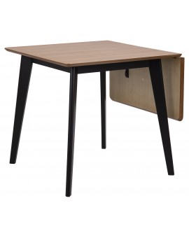 ROXY Natuurlijk eiken/onderstel zwart - OPKLAPBARE TAFEL VOOR KEUKEN/EETKAMER RETRO