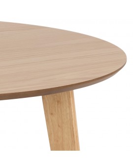 ROXY Natuurlijk eiken 105 cm - RONDE TAFEL VOOR KEUKEN/EETKAMER RETRO