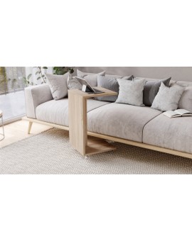 HUGO Sonoma Eik - BIJZETTAFEL 2in1 OP WIELEN/POTEN - MOBIELE BIJZETTAFEL VOOR WOONKAMER/SLAAPKAMER/KINDERKAMER