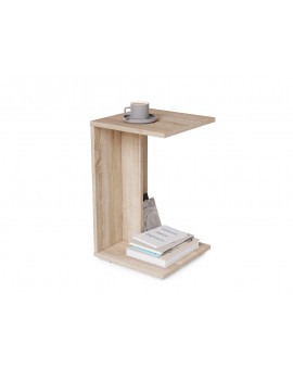 HUGO Sonoma Eik - BIJZETTAFEL 2in1 OP WIELEN/POTEN - MOBIELE BIJZETTAFEL VOOR WOONKAMER/SLAAPKAMER/KINDERKAMER