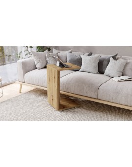 HUGO Artisan Eik - BIJZETTAFEL 2in1 OP WIELEN/POTEN - MOBIELE BIJZETTAFEL VOOR WOONKAMER/SLAAPKAMER/KINDERKAMER