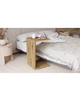 HUGO Artisan Eik - BIJZETTAFEL 2in1 OP WIELEN/POTEN - MOBIELE BIJZETTAFEL VOOR WOONKAMER/SLAAPKAMER/KINDERKAMER