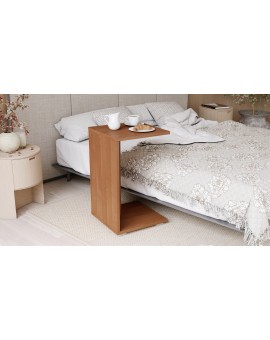 HUGO Elzenhout - BIJZETTAFEL 2in1 OP WIELEN/POTEN - MOBIELE BIJZETTAFEL VOOR WOONKAMER/SLAAPKAMER/KINDERKAMER
