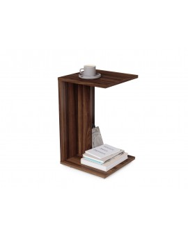 HUGO Walnoot California - BIJZETTAFEL 2in1 OP WIELEN/POTEN - MOBIELE BIJZETTAFEL VOOR WOONKAMER/SLAAPKAMER/KINDERKAMER
