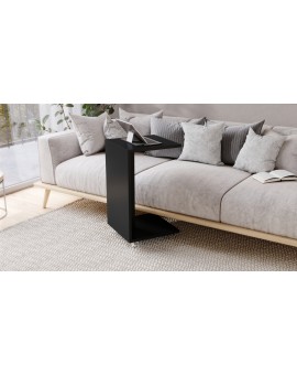 HUGO Zwart - BIJZETTAFEL 2in1 OP WIELEN/POTEN - MOBIELE BIJZETTAFEL VOOR WOONKAMER/SLAAPKAMER/KINDERKAMER