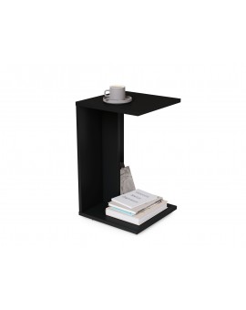 HUGO Zwart - BIJZETTAFEL 2in1 OP WIELEN/POTEN - MOBIELE BIJZETTAFEL VOOR WOONKAMER/SLAAPKAMER/KINDERKAMER
