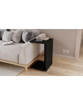 HUGO Zwart - BIJZETTAFEL 2in1 OP WIELEN/POTEN - MOBIELE BIJZETTAFEL VOOR WOONKAMER/SLAAPKAMER/KINDERKAMER
