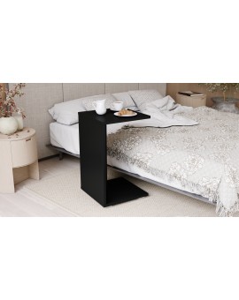 HUGO Zwart - BIJZETTAFEL 2in1 OP WIELEN/POTEN - MOBIELE BIJZETTAFEL VOOR WOONKAMER/SLAAPKAMER/KINDERKAMER