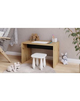 HUGO Artisan Eik/Zwart - BIJZETTAFEL 2in1 OP WIELEN/POTEN - MOBIELE BIJZETTAFEL VOOR WOONKAMER/SLAAPKAMER/KINDERKAMER