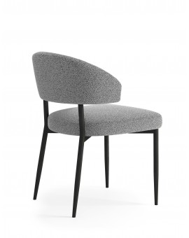 IRIS Grijs (stof Monza 120) - MODERNE GESTOFFEERDE STOEL VOOR WOONKAMER/EETKAMER LOFT