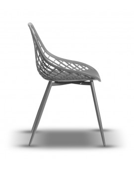 LUGO stoel grijs - modern, opengewerkt, voor keuken / tuin / café