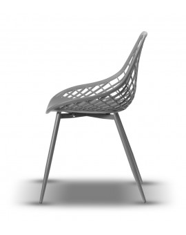 LUGO stoel grijs - modern, opengewerkt, voor keuken / tuin / café