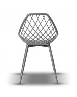 LUGO stoel grijs - modern, opengewerkt, voor keuken / tuin / café